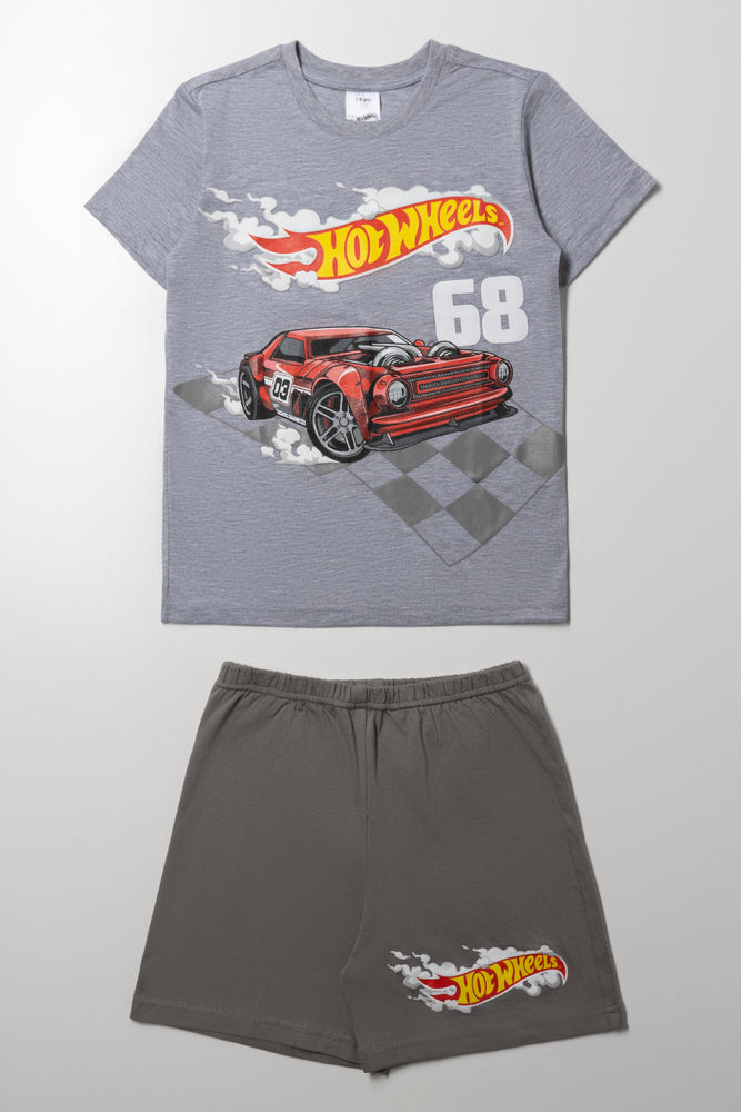Hot Wheels Short Sleeve Pyjamas Grey