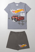 Hot Wheels Short Sleeve Pyjamas Grey
