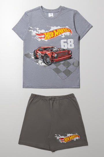 Hot Wheels Short Sleeve Pyjamas Grey