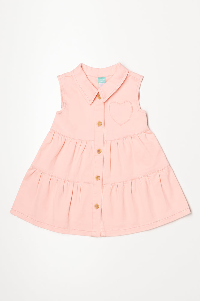 Tiered Sleeveless Dress Pink