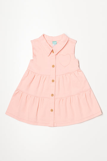 Tiered Sleeveless Dress Pink