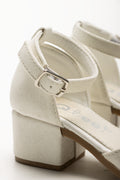 Chiffon Flower Heels White (3)