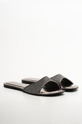 Metallic Mesh Mule Black
