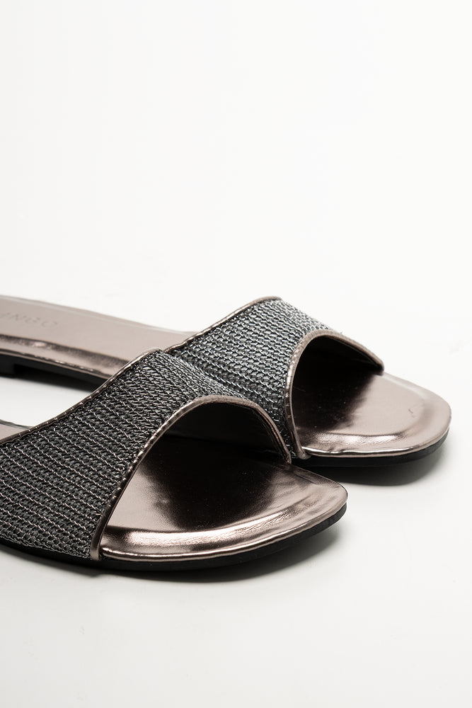 Metallic Mesh Mule Black (2)