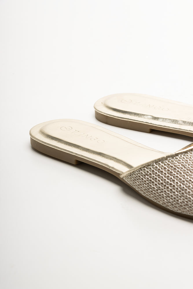 Metallic Mesh Mule Gold (3)