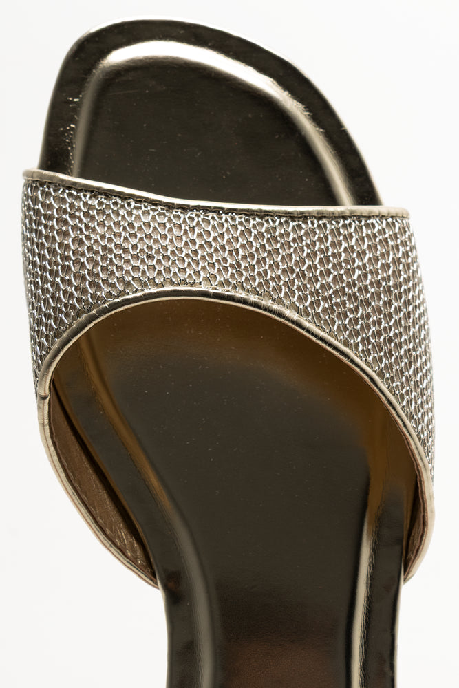 Metallic Mesh Mule Gold (4)