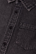 Short Sleeve Denim Shirt Black (1)