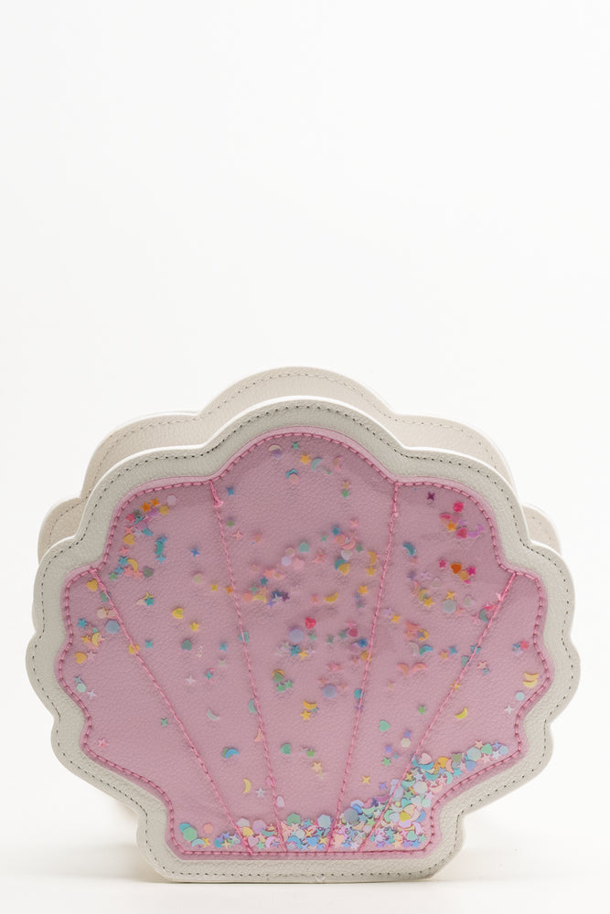 Shell Glitter Bag Pink And Cream