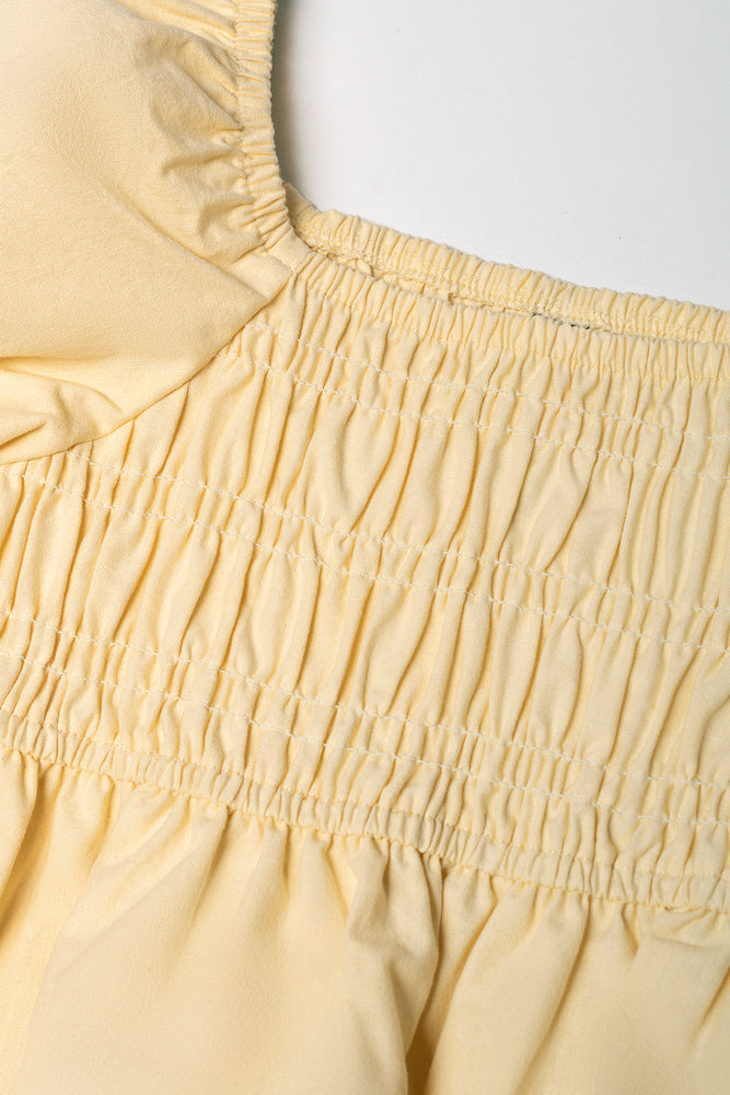Smocked Bodice Top Yellow