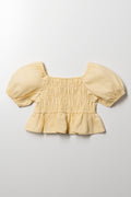 Smocked Bodice Top Yellow (2)