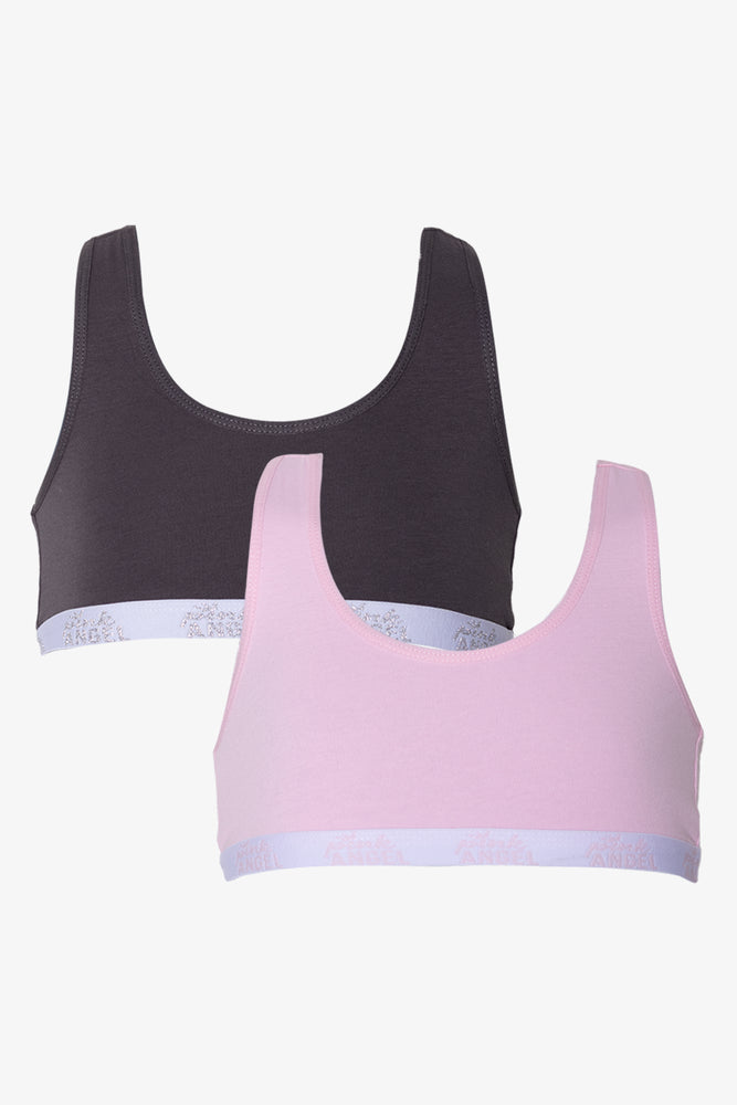 2 Pack Raceback Bra Dark Grey And Pink