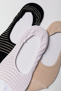 3 Pack Footliner Socks Black, White And Natural (1)