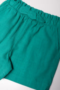 Linen Shorts & Shirt Set Green (2)