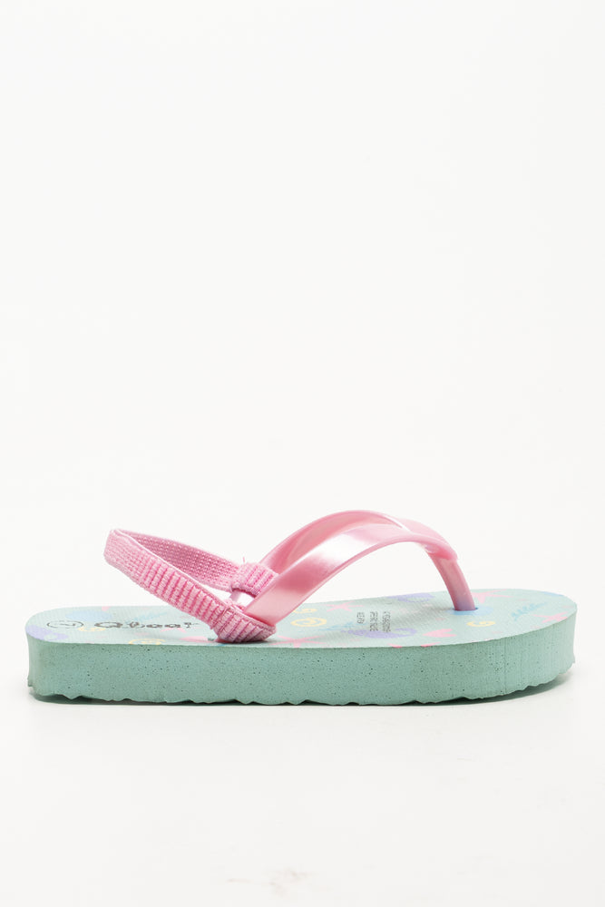 Sea Shell Flips Flops Light Blue