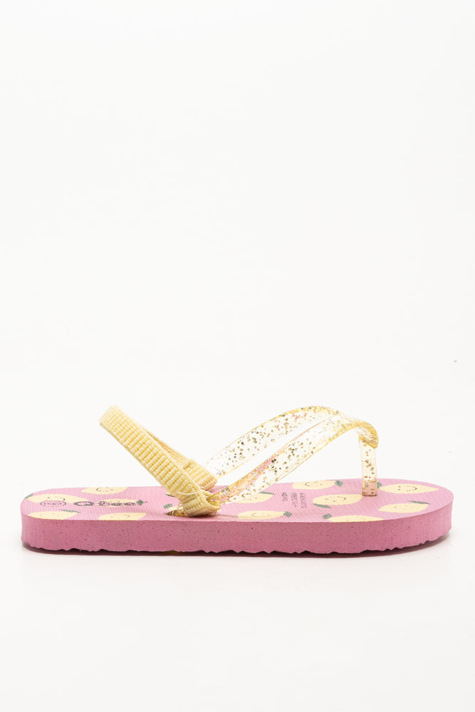 Happy Lemon Flip Flops Pink And Yellow