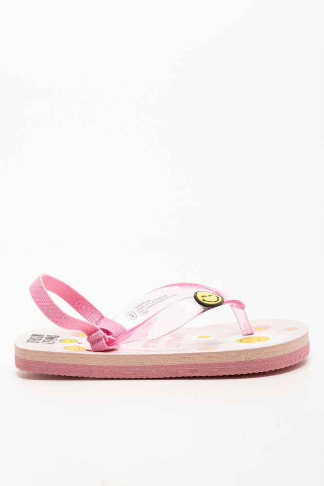 Smiley Flip Flops Pink