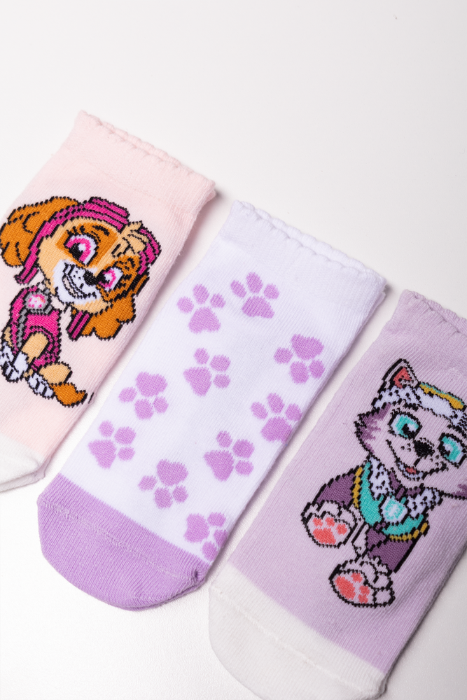 Paw Patrol 3 Pack Socks Purple