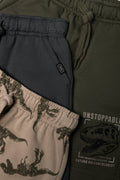 3 Pack Shorts Green, Dark Grey And Natural (1)