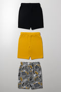 3 Pack Shorts Black, Yellow And Grey (2)