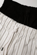2 Pack Stripe Shorts Black And Cream (1)