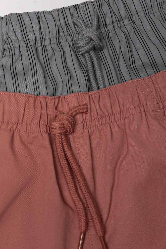 2 Pack Shorts Grey And Burgundy