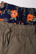 2 Pack Tropical Shorts Navy And Green (1)