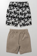 2 Pack Palm Tree Shorts Natural And Black (2)