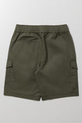 Buckle Trim Cargo Shorts Green (2)
