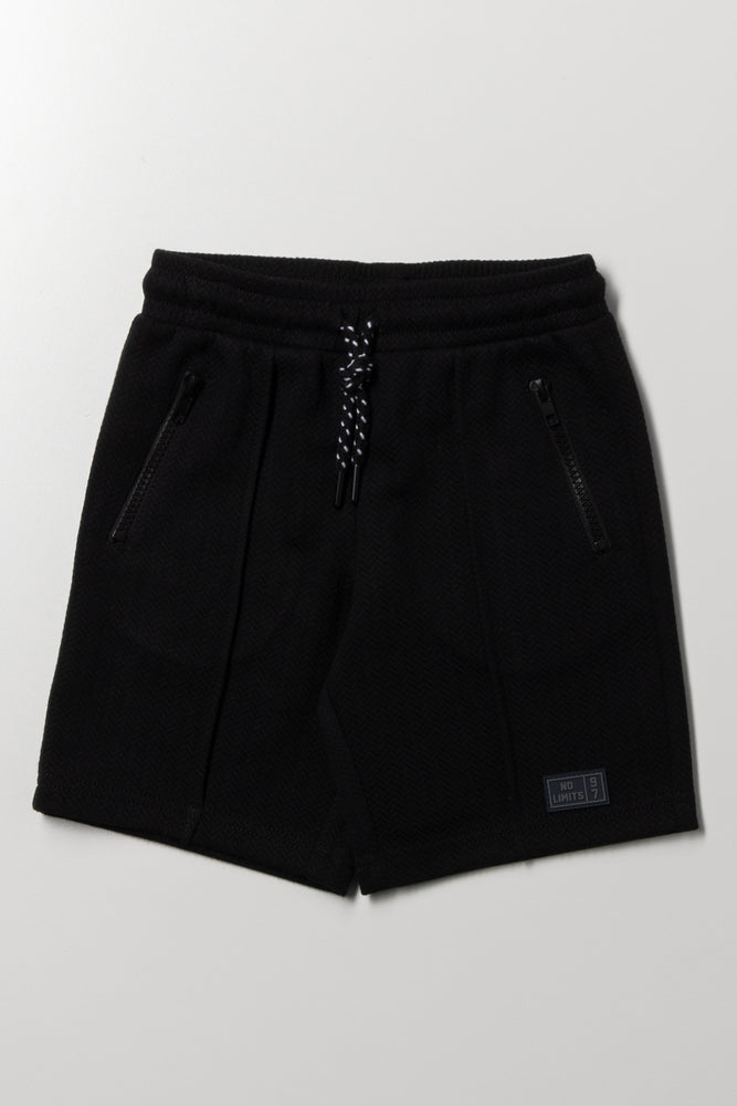 Zip Pocket Shorts Black