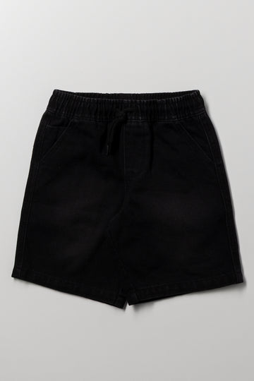 Relaxed Denim Shorts Black