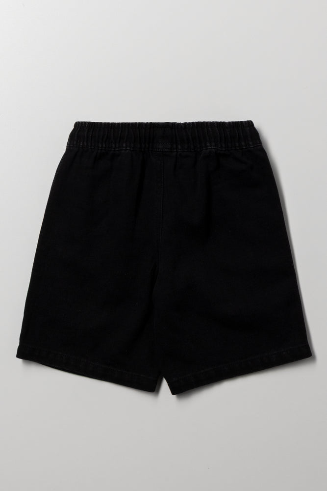 Relaxed Denim Shorts Black (2)
