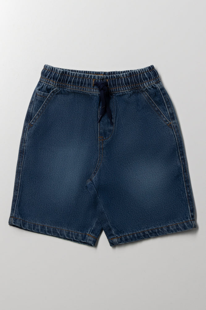 Relaxed Denim Shorts Blue