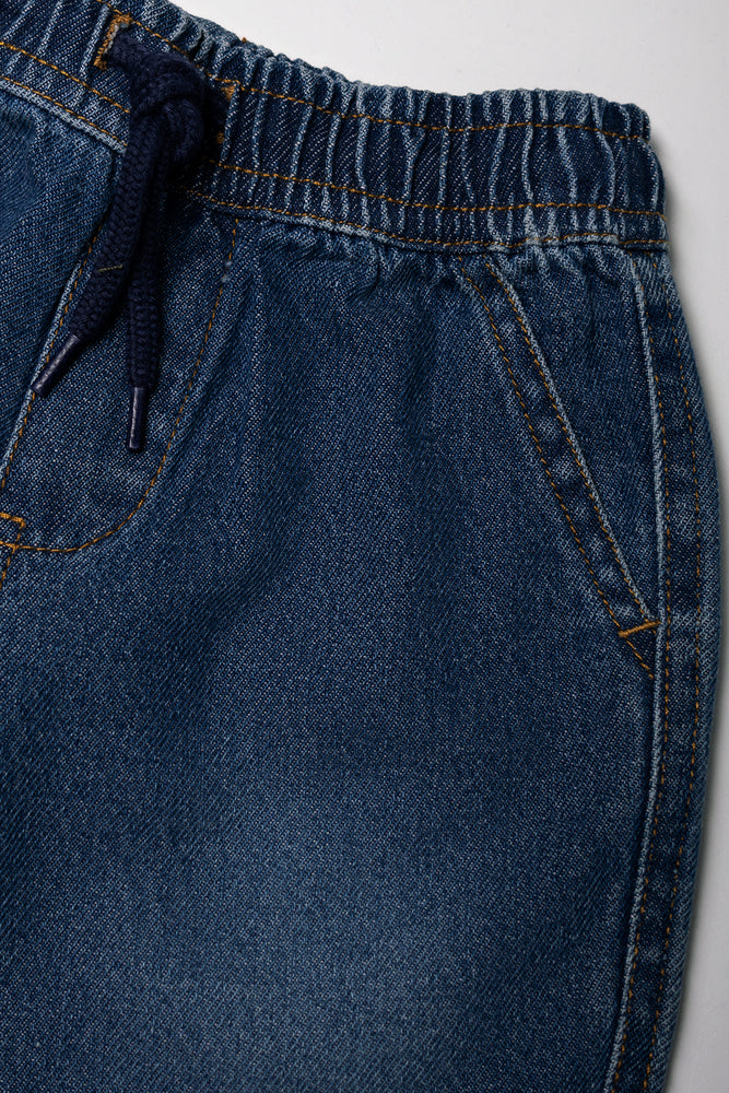 Relaxed Denim Shorts Blue (1)