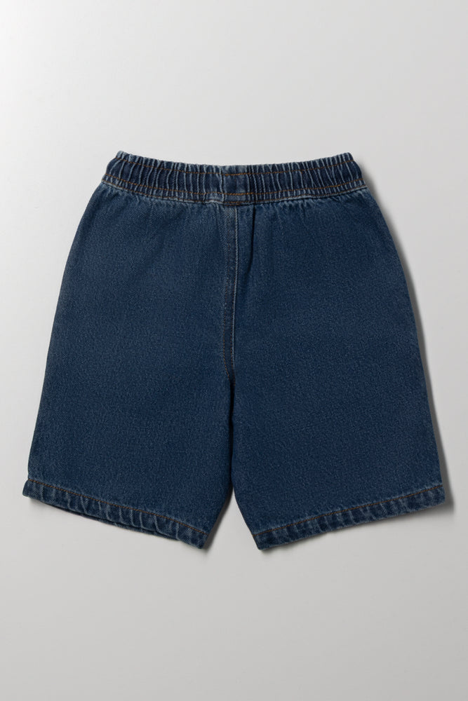 Relaxed Denim Shorts Blue (2)