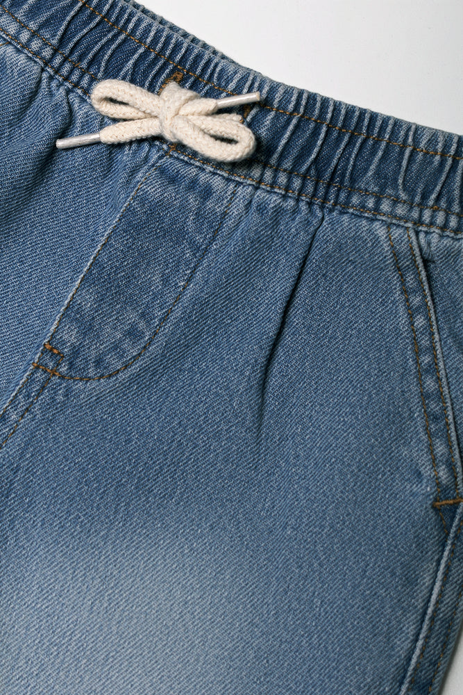 Relaxed Denim Shorts Light Blue (1)