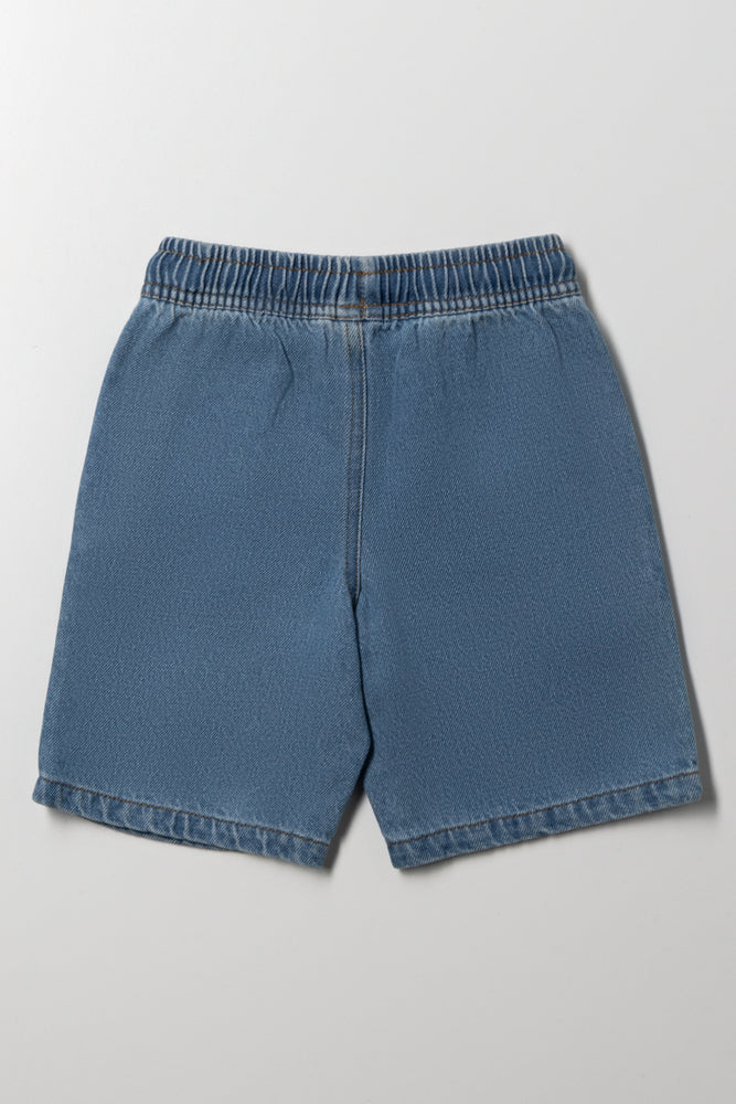 Relaxed Denim Shorts Light Blue (2)