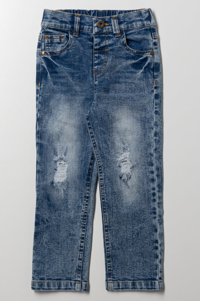 Ripped Skinny Denim Jeans Blue