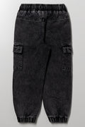Cargo Denim Joggers Black (2)