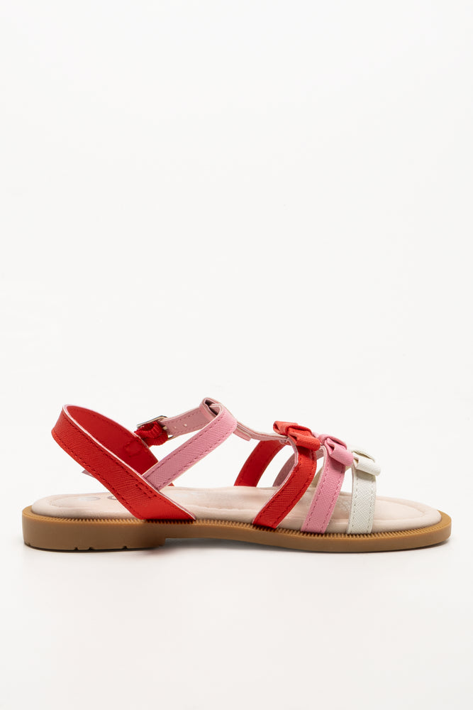 T-Bar Bow Sandals Pink