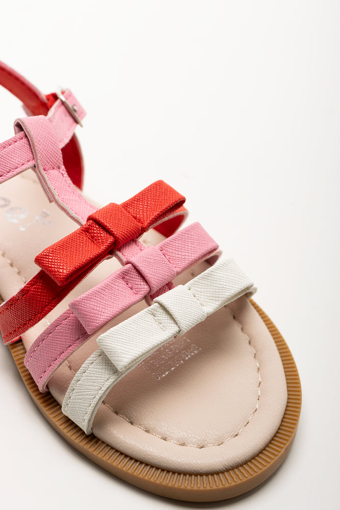 T-Bar Bow Sandals Pink (2)