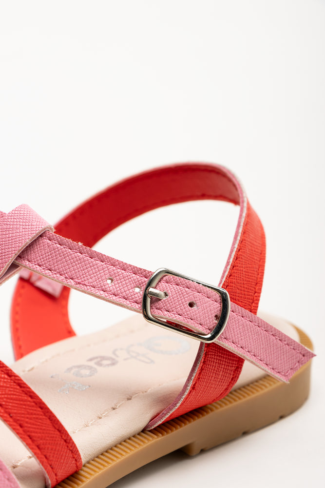 T-Bar Bow Sandals Pink (3)
