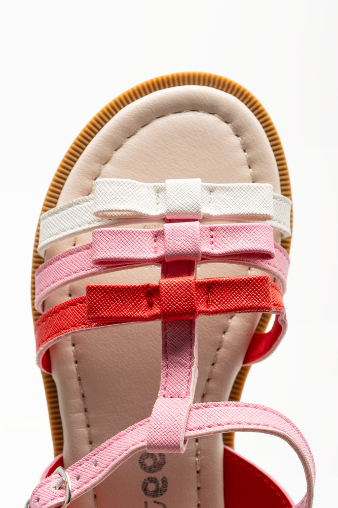 T-Bar Bow Sandals Pink (4)