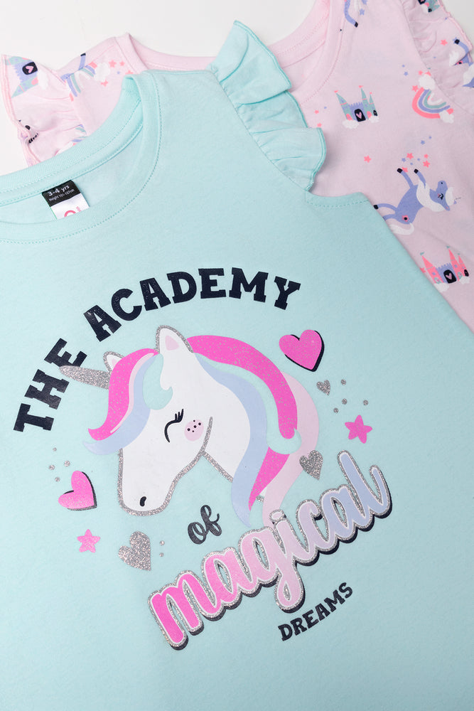 2 Pack Sleep Shirt Pink And Blue (1)