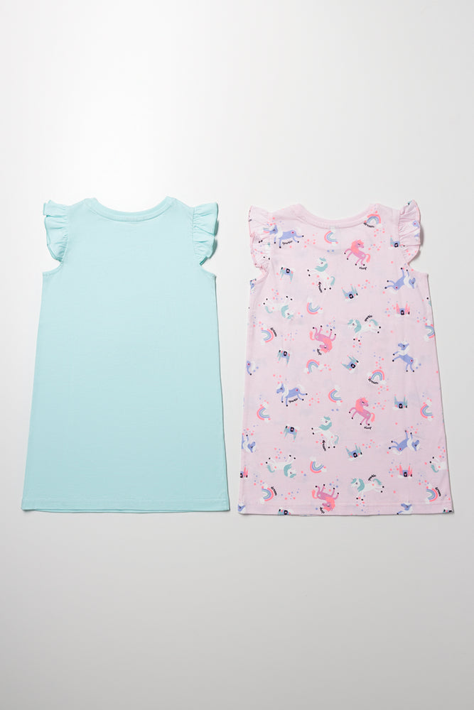 2 Pack Sleep Shirt Pink And Blue (2)