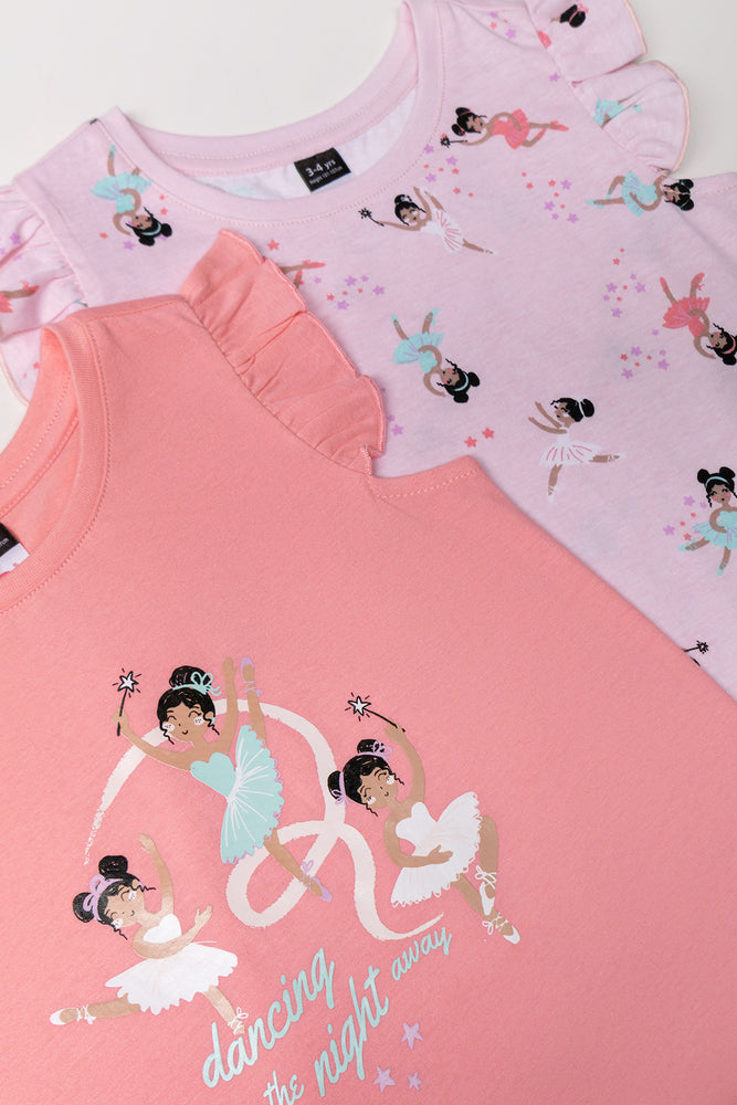 2 Pack Sleepshirt Peach And Purple (1)