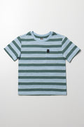 Textured Stripe Short Sleeve T-Shirt Green