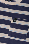 Textured Stripe Short Sleeve T-Shirt Navy (1)