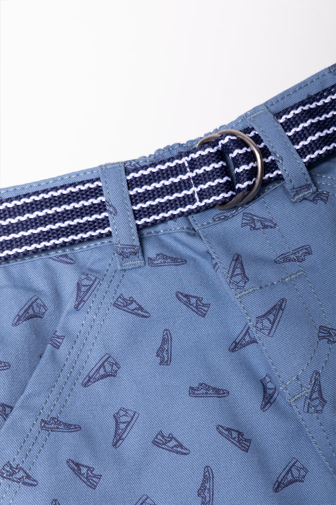 Belted Chino Shorts Blue