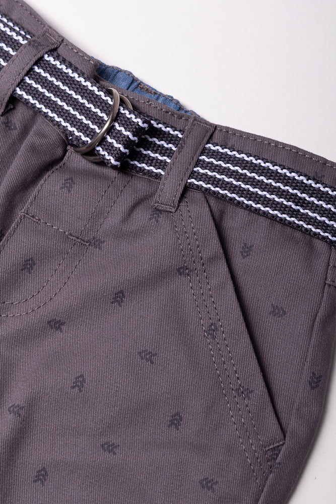 Belted Chino Shorts Dark Grey