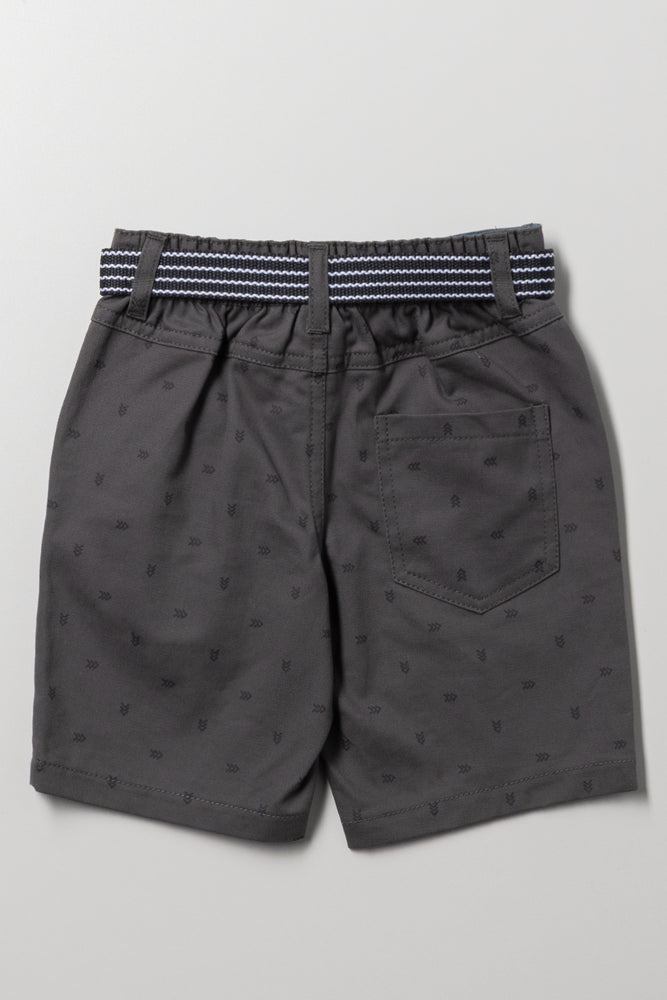 Belted Chino Shorts Dark Grey (2)